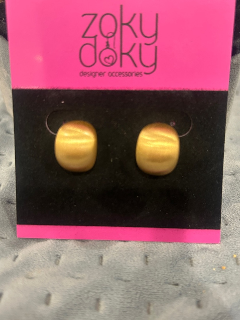 Matte Satin Gold Dome Earrings-NWT - Picture 4 of 6